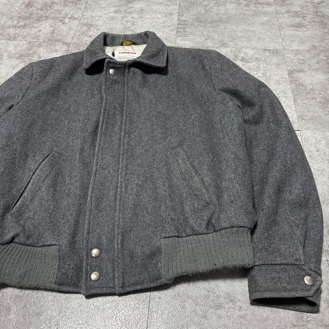 80s vtg campus USA製　wool bomber jacket