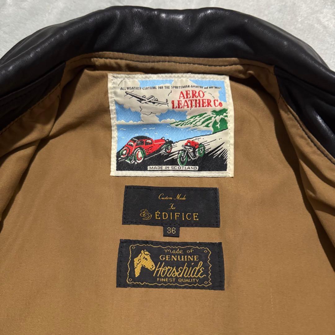 【極美品】AERO LEATHER EDIFICE別注 ホースハイド ブラック