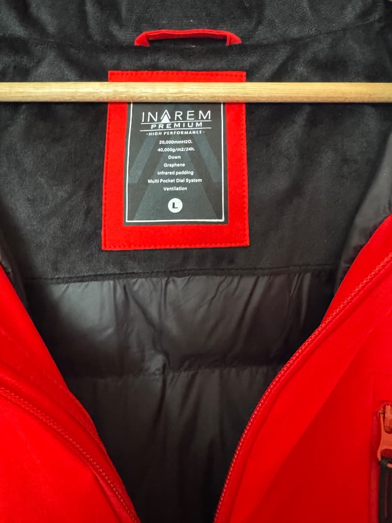 ★新品未使用 タグ付 イナレム プレミアム防水防寒 レッド 赤 L ワークマン