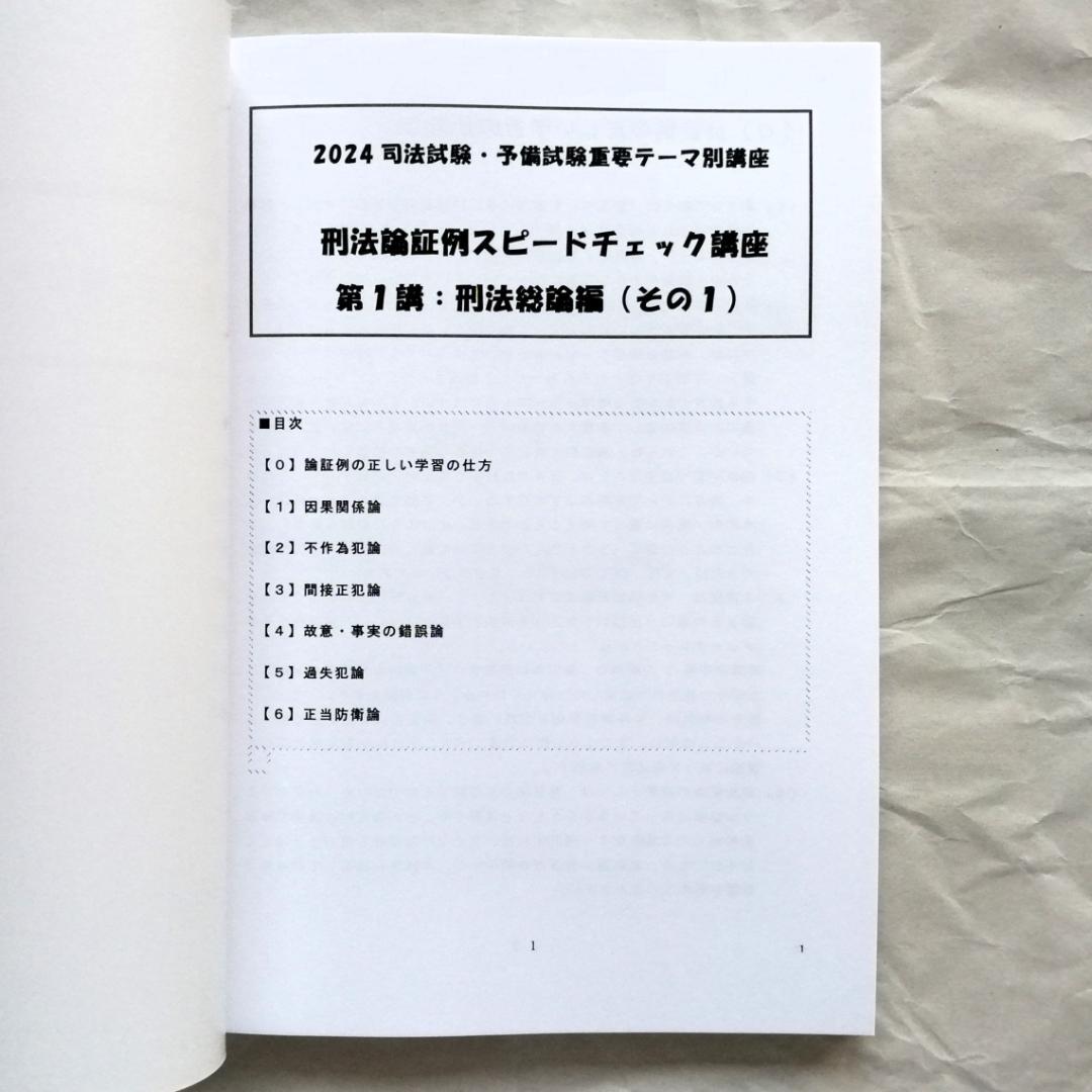 【専用】「刑法重要論点の論証例スピードチェック講座」／司法試験＆予備試験／新品