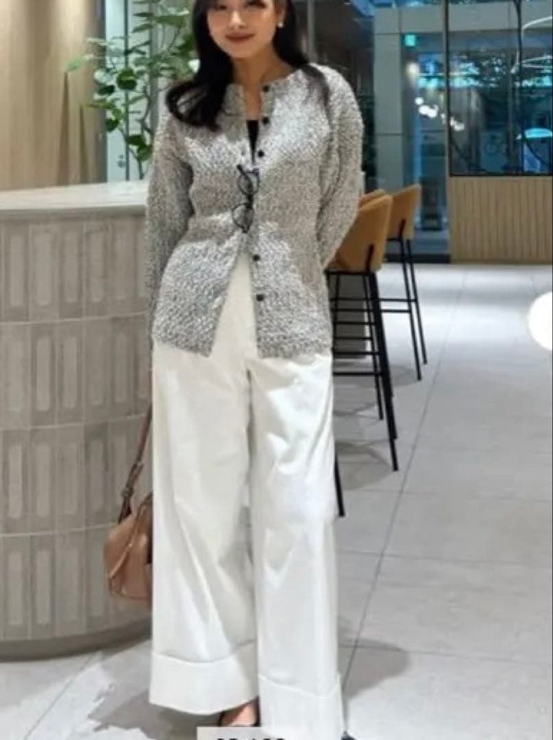 【新品未使用】ルーニィlounie ブークレミドルカーディガン