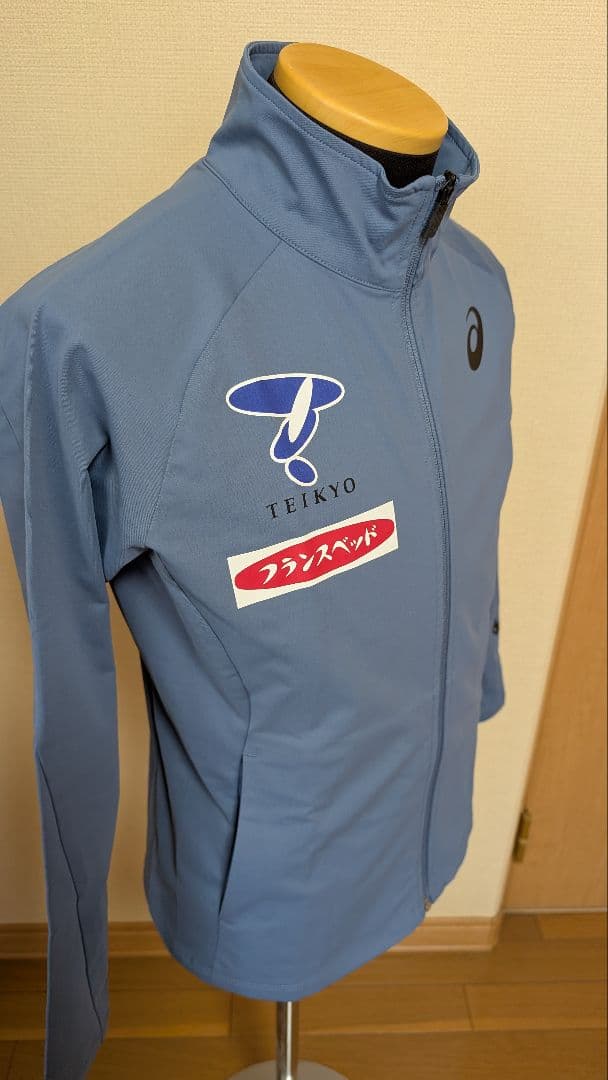 r*e様 ASICS TEIKYO 帝京大学 ジャージー 上 ブラック/ 企業ロ