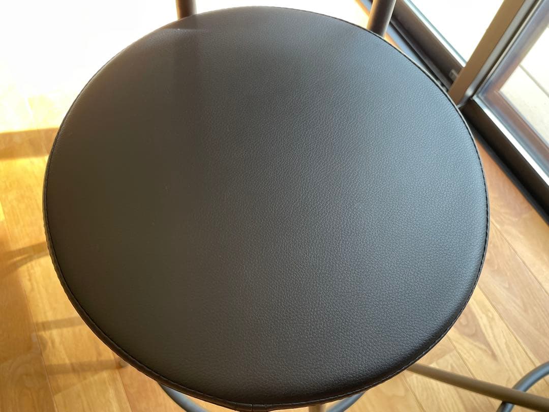 カウンターチェア　高さ調整可能　ウッド　スチール(2脚セット)