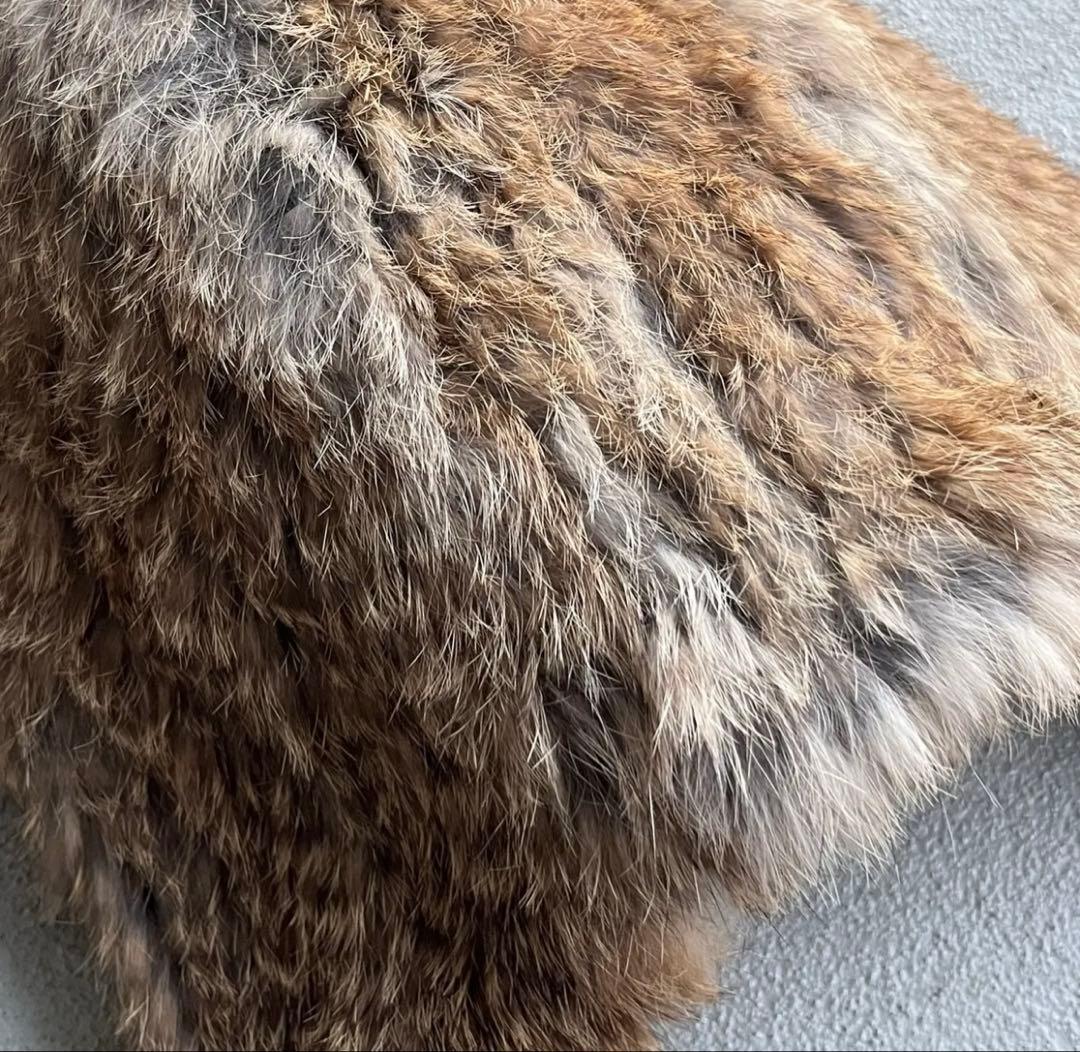 帽子 vintage rabbit fur muffler cap