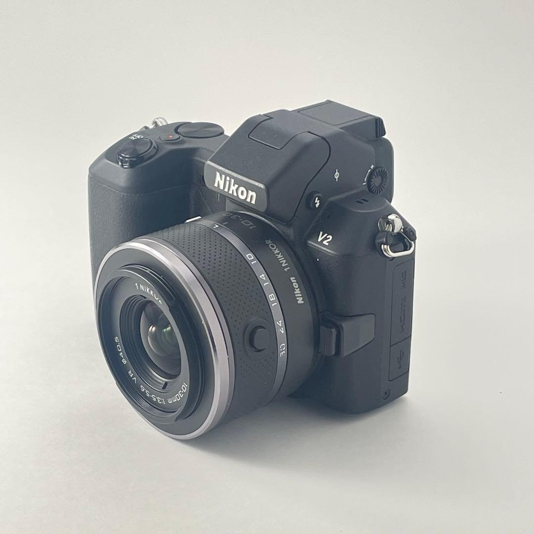 【ショット数7000・返品保証】Nikon1 V2 ブラック標準レンズキット