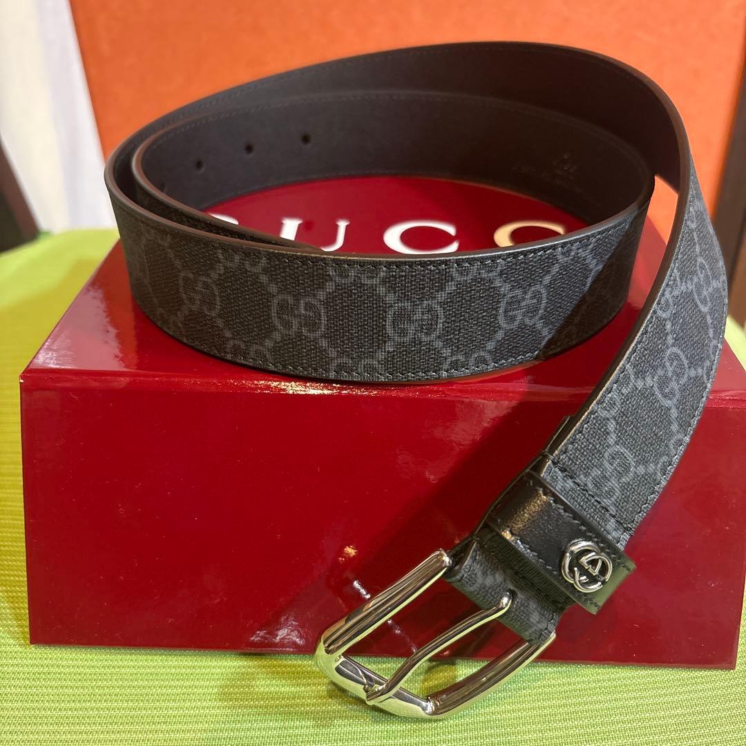 え*ん様 インターロッキングG ディテール付き ベルト GUCCI
