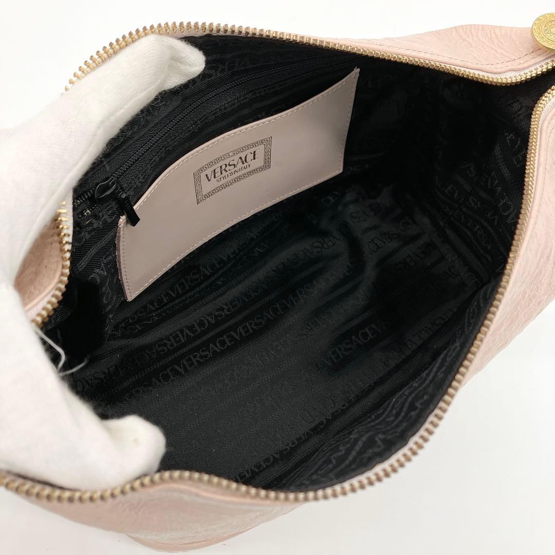 【GIANNI VERSACE】バニティバッグ　サンバースト　オーストリッチ型押