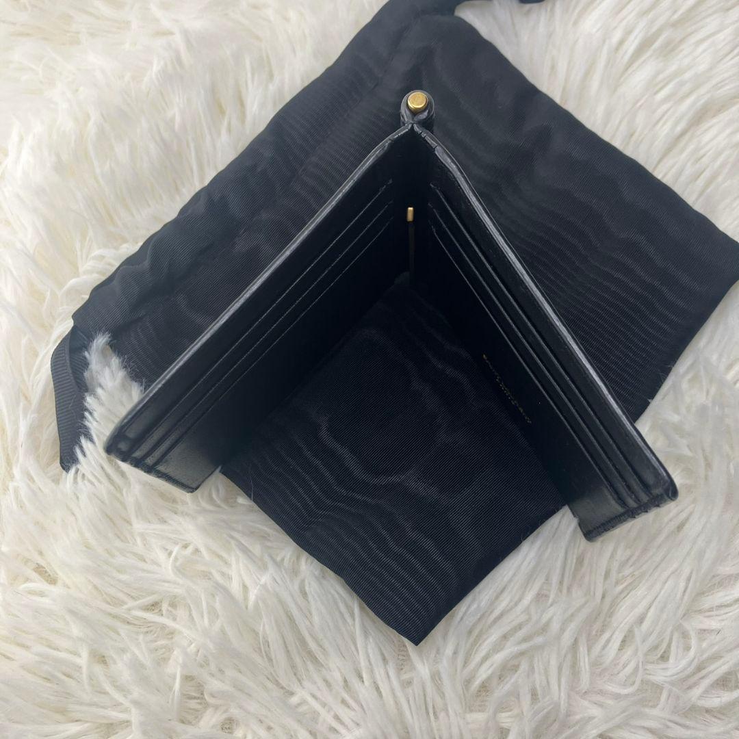 極美品✨SAINT LAURENT マネークリップ　クロコ型押し　YSL 黒