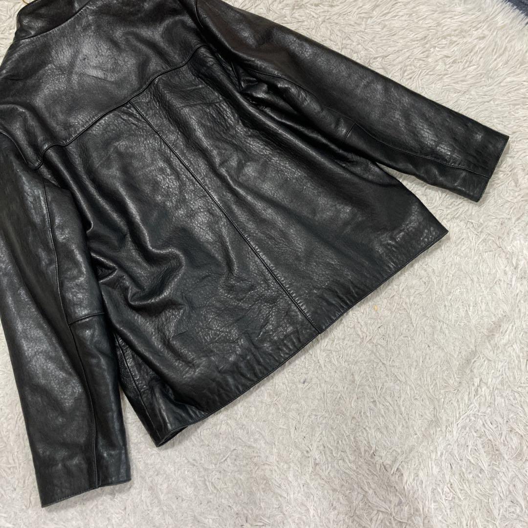 【希少美品】オンワード樫山　ラムレザージャケット　羊革100%　大きいサイズ