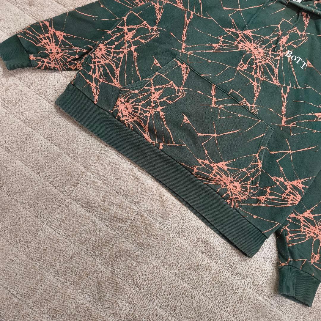 希少 BoTT パーカー 大きいサイズ 総柄 スパイダーウェブパターン XL