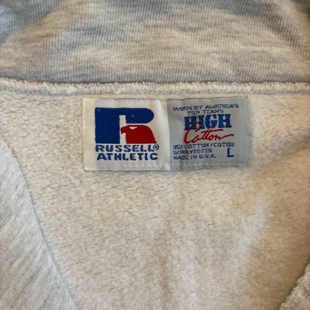 【美品】90s USA製 ラッセル アスレチック ハーフジップ スウェット L