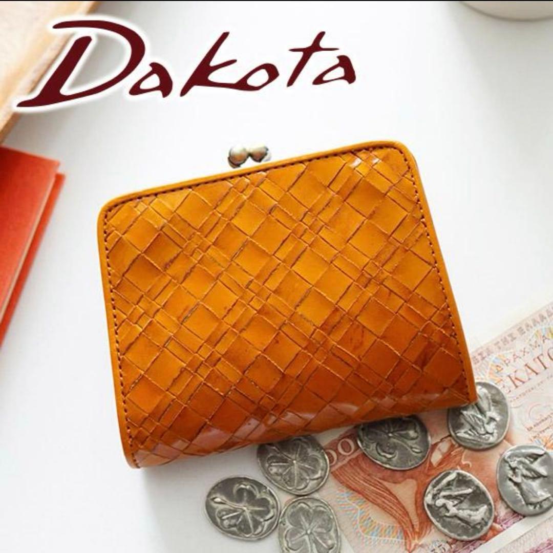 新品　Dakotaダコタ 二つ折り財布 本革 レザー がま口 アロマティコ財布