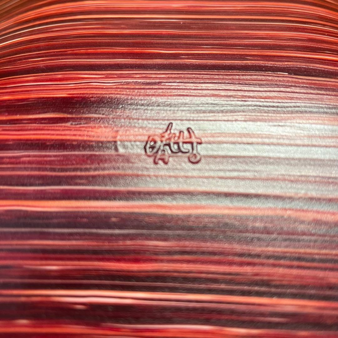 【未使用完美品】新倉晴比古　木精の器　ガラスアート　ステンドグラス　工芸品　角皿