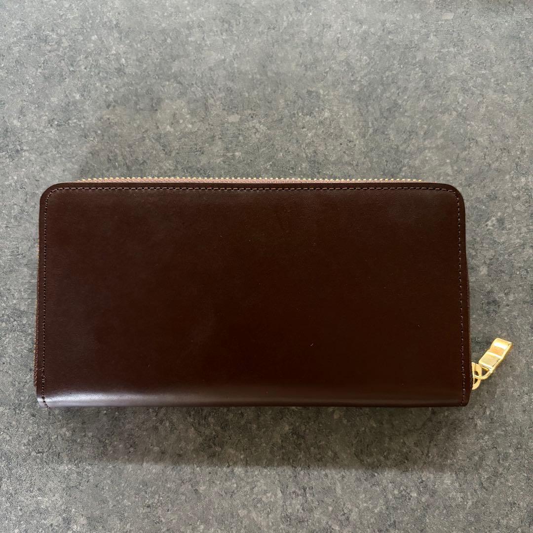 Mark Boots×BRIT HOUSE コードバン革　長財布 茶/エンジ