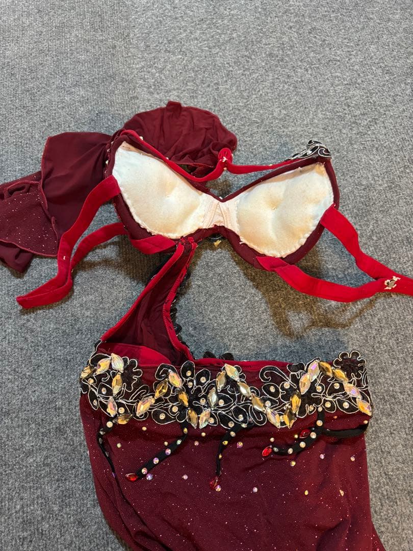 バーガンディ ベリーダンス セットアップ