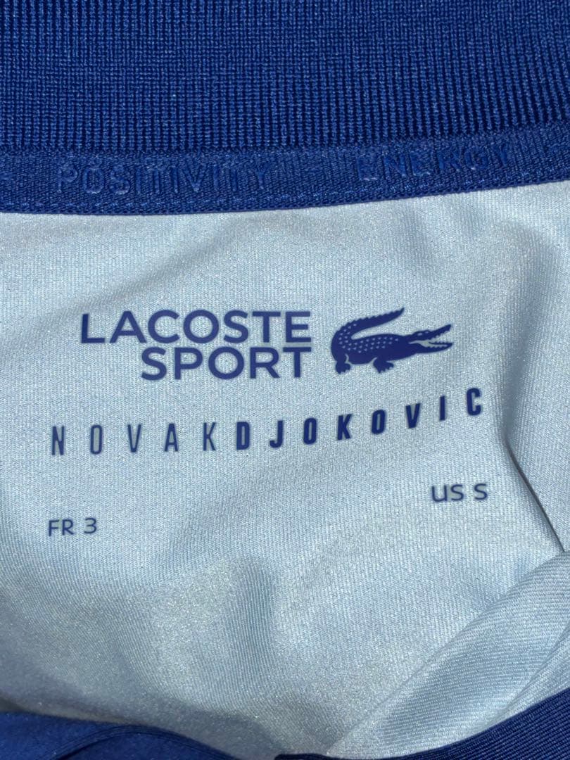美品 ラコステ ジョコビッチ ポロシャツ ゲームシャツ テニス Mサイズ相当 青