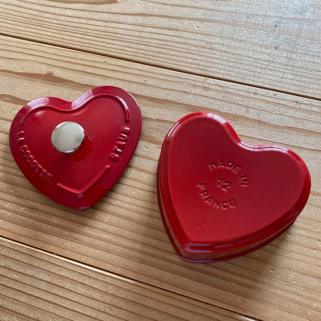 STAUB ハート型 鋳鉄鍋 赤　スモールハートココット　チェリー　未使用品