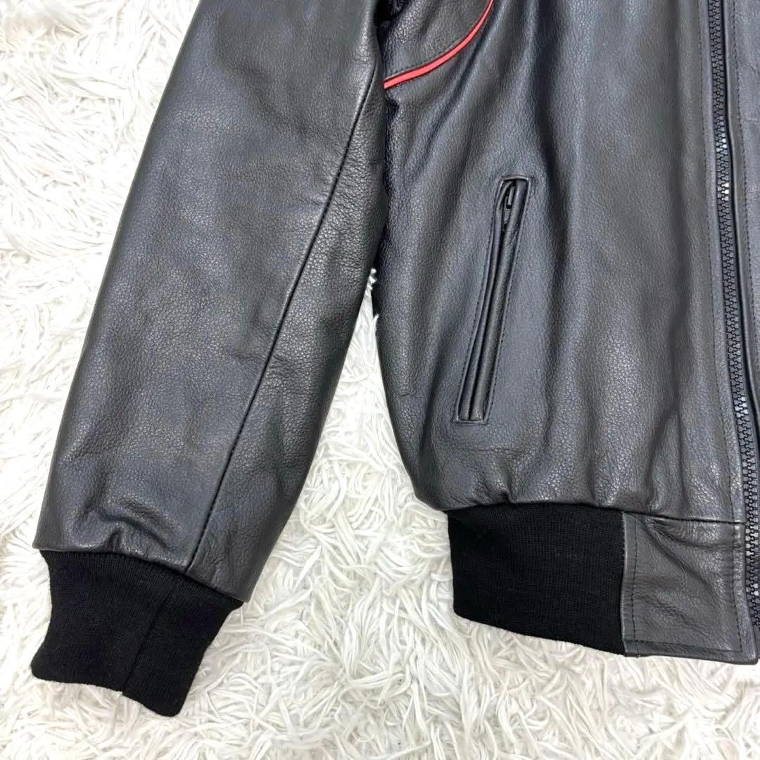 新品タグ付き Axel 牛革 キルティング シングルライダース ブルゾン L