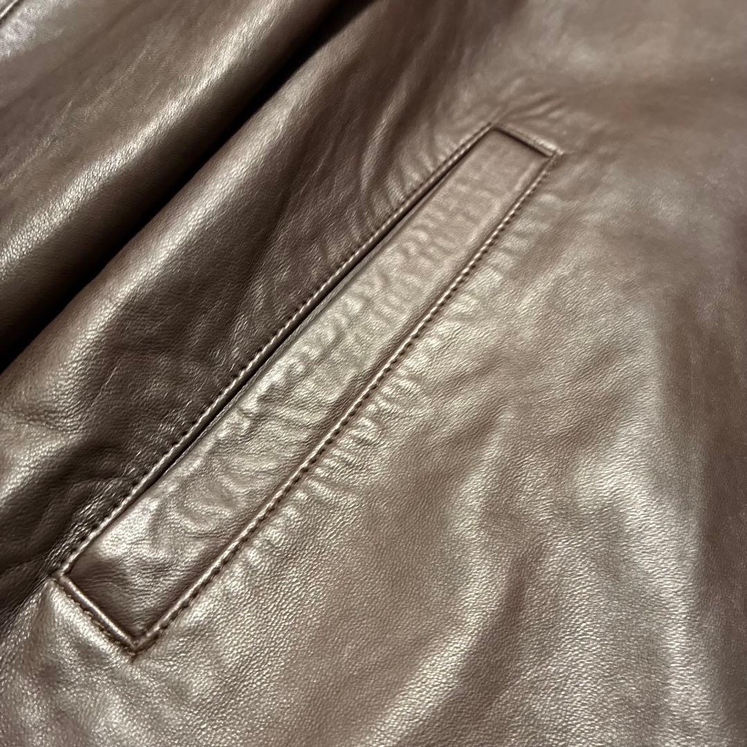90S 名作 Ralph Lauren レザージャケット 羊革 ブラウン L