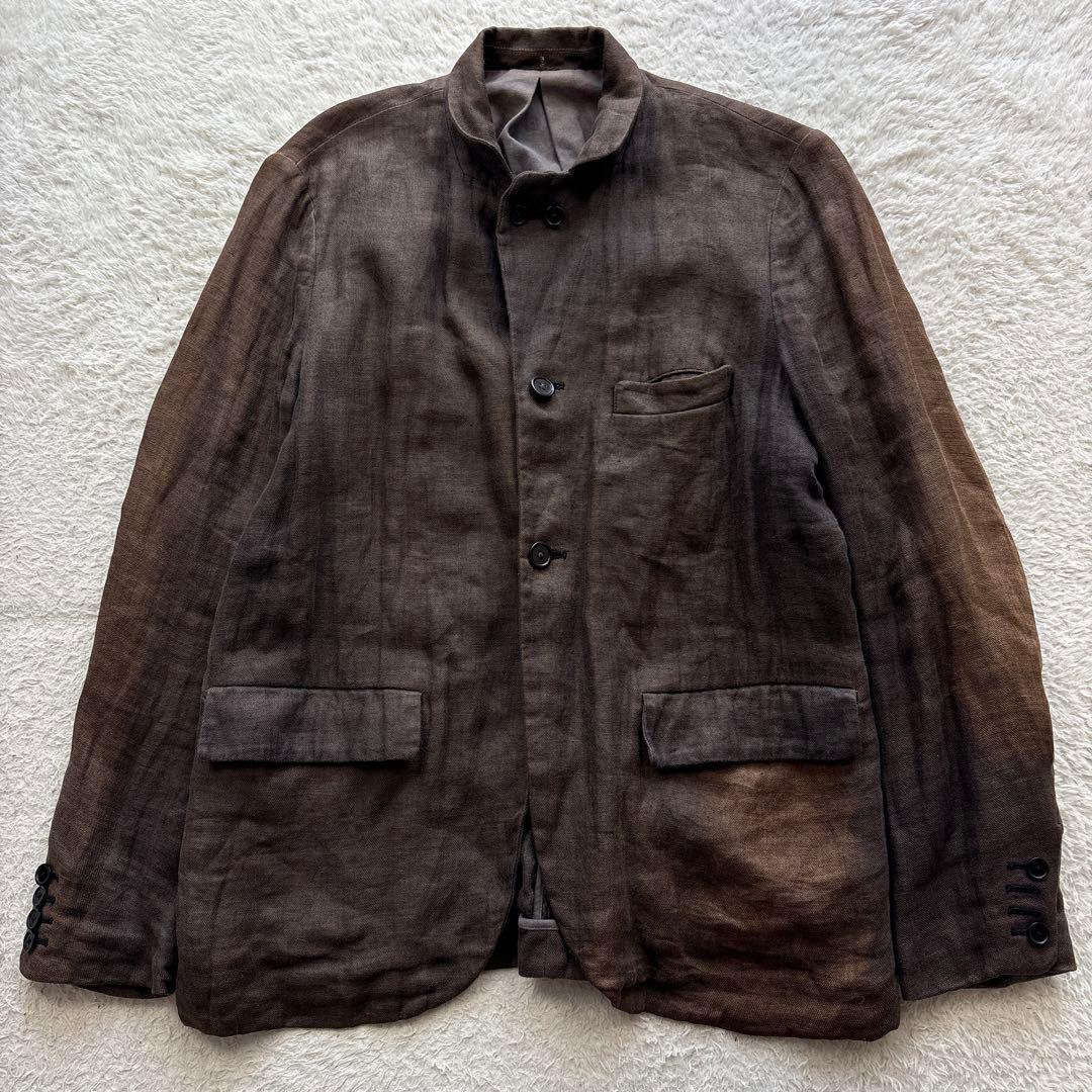 YAECA リネンシルクジャケット　ブラウン　フェード　M