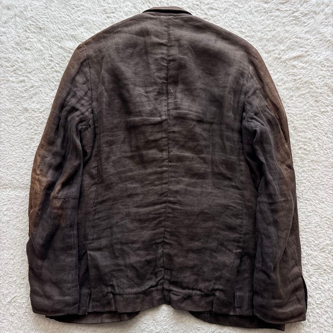 YAECA リネンシルクジャケット　ブラウン　フェード　M