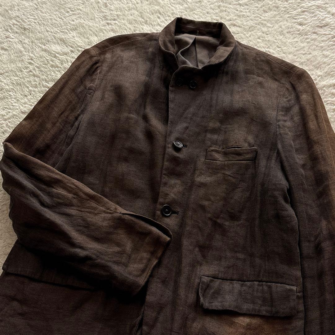 YAECA リネンシルクジャケット　ブラウン　フェード　M
