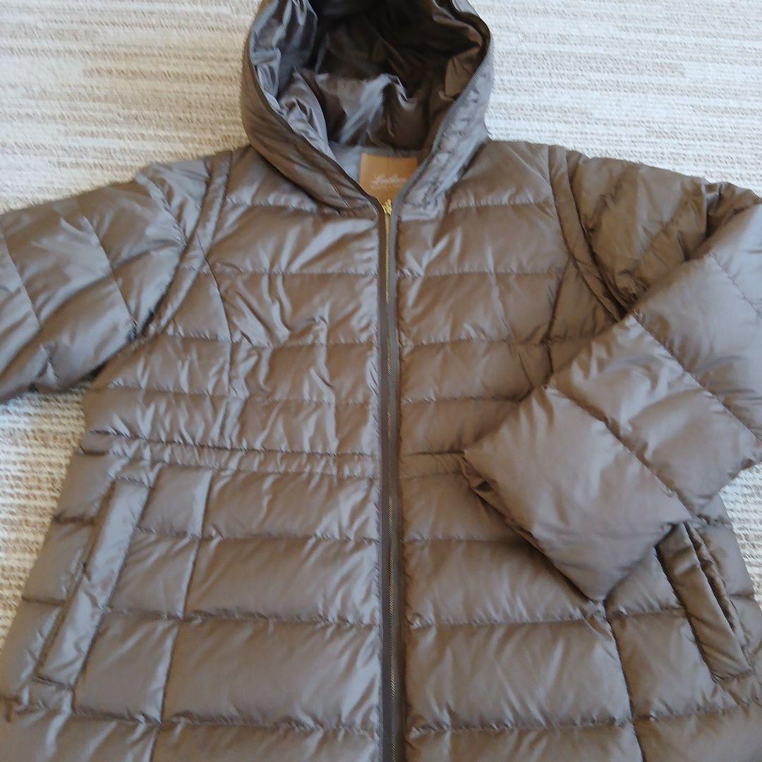 レリアンホワイトレーベルフード付きロング丈ダウンジャケット