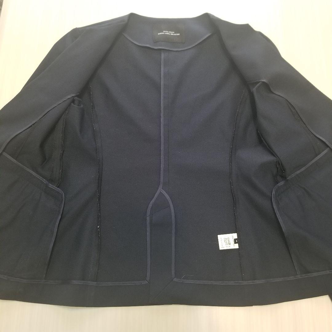 【グリーンレーベル】洗える 形状記憶 セットアップ ノーカラー スーツ