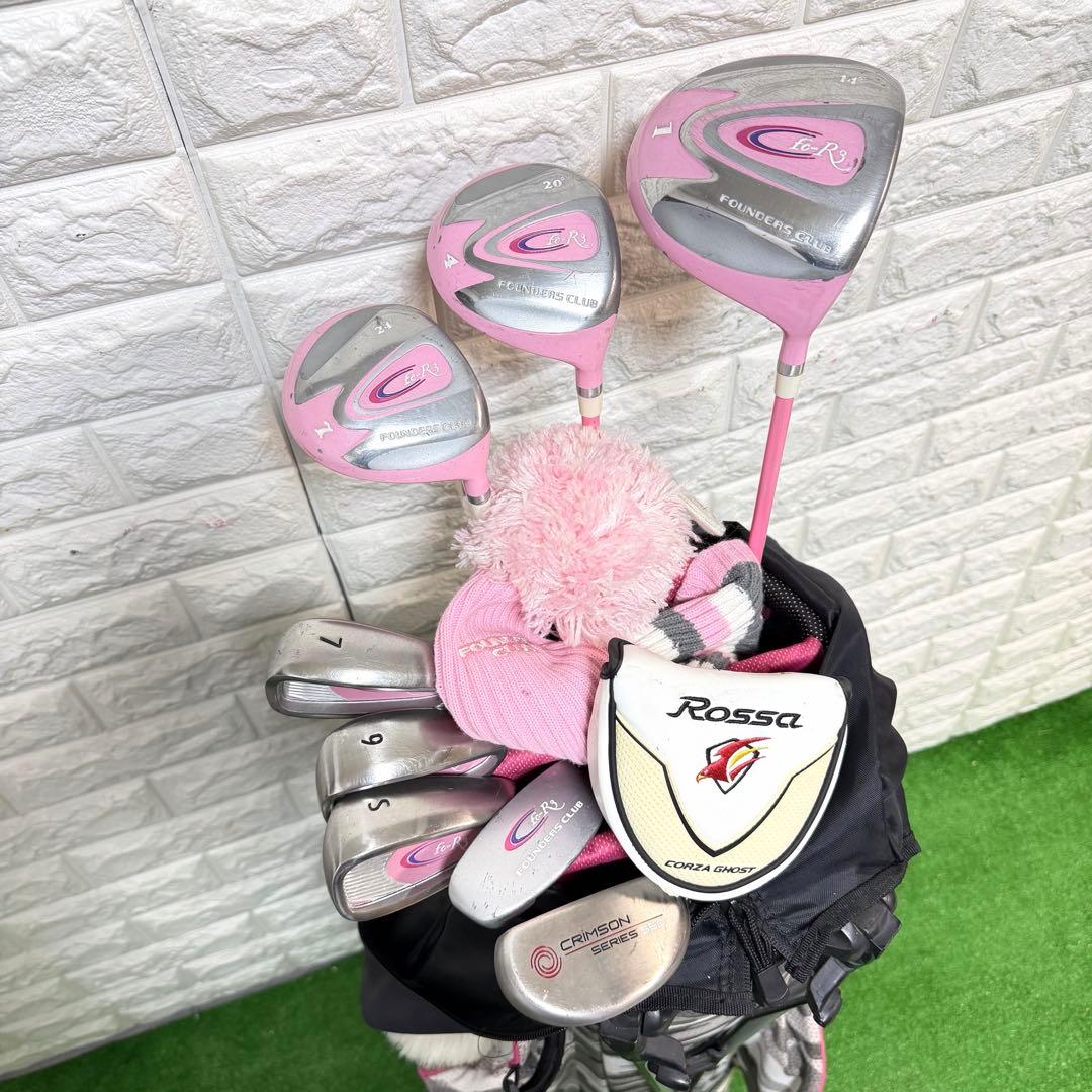 ゴルフセット　レディース　FOUNDERS チッパー付　ラウンド仕様　すぐ使える