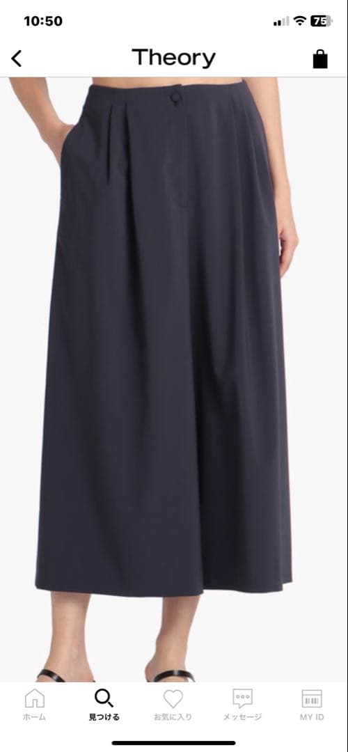 theory luxeネイビー ガウチョパンツ 38タグ付き新品