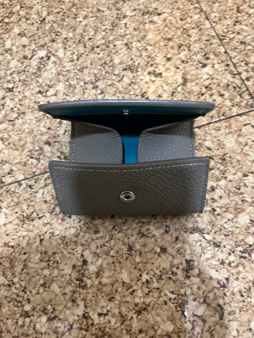 メゾンタクヤ　Box Coin Case Tortora×Turquoise