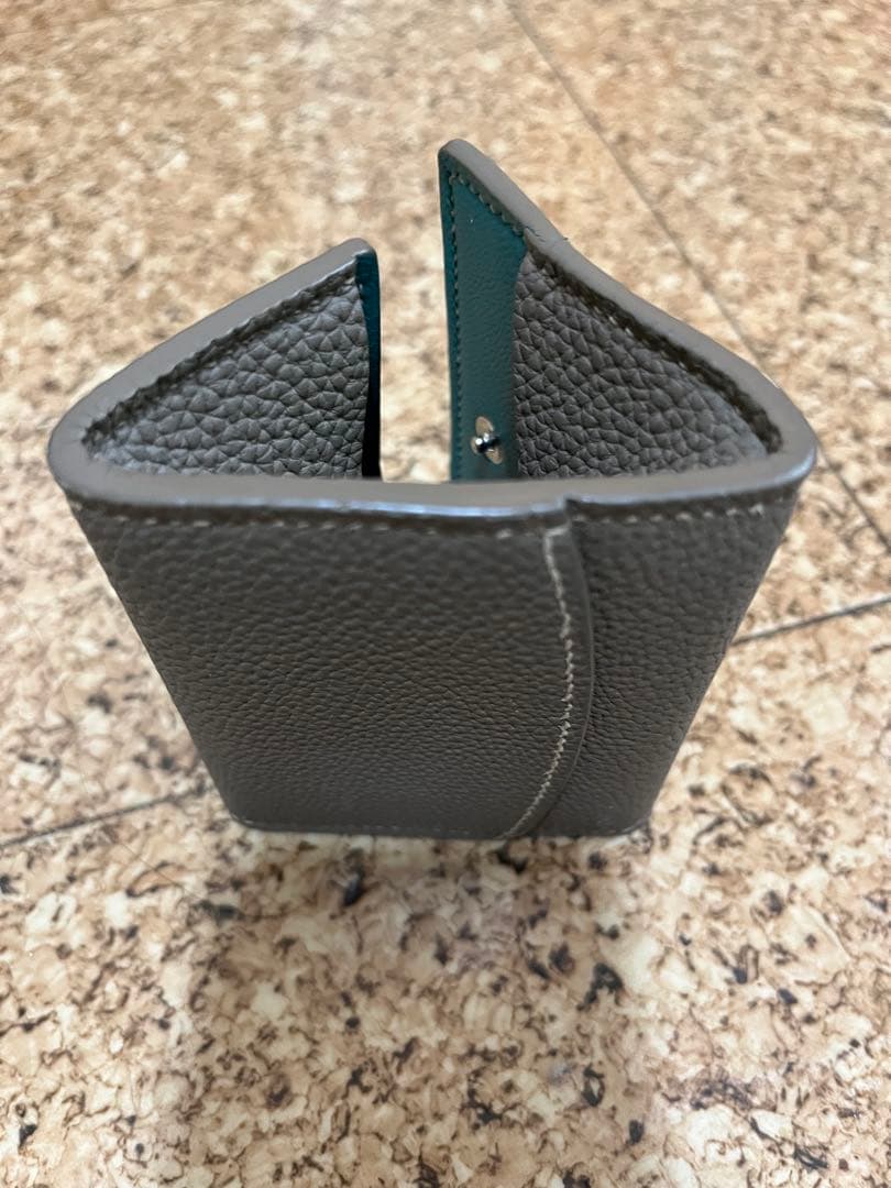 メゾンタクヤ　Box Coin Case Tortora×Turquoise