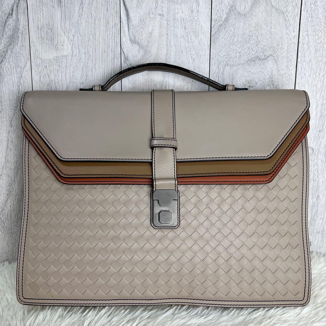 希少♡A4♡ボッテガヴェネタ イントレチャート フラップ レザー ビジネスバッグ