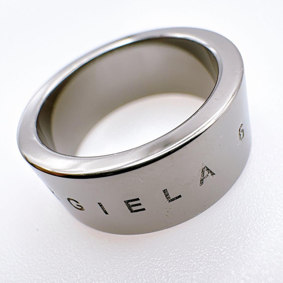 ち*み様 【Maison Margiela】シルバー ロゴ刻印 幅広リング 指輪
