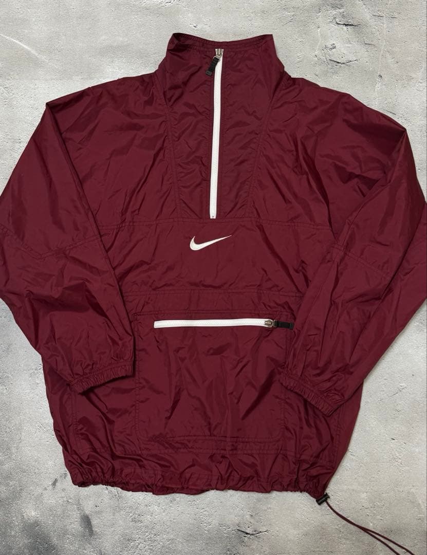 90s Nike 銀タグ ナイロン アノラック バーガンディ