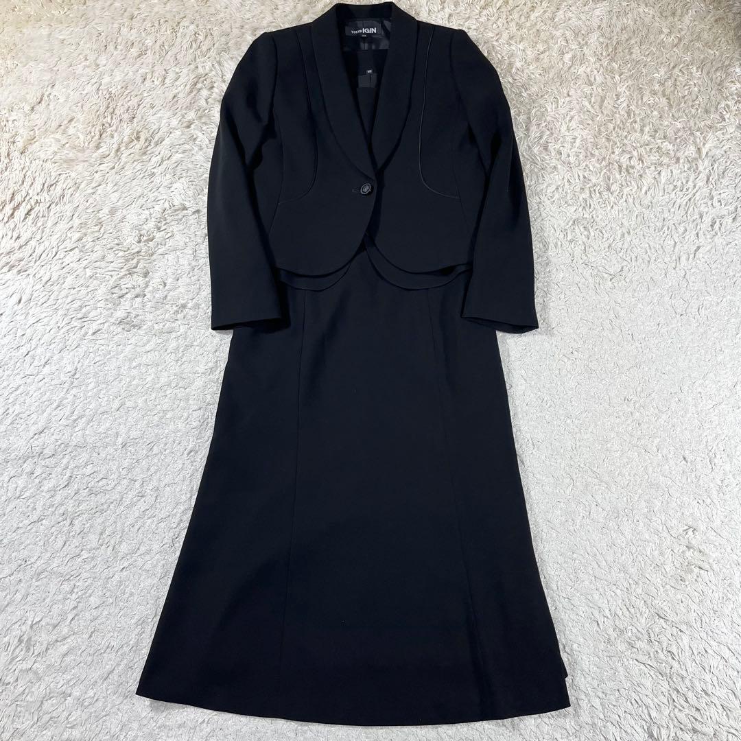 ✨未使用級 東京イギン セットアップ ショールカラー ロング丈 ワンピース