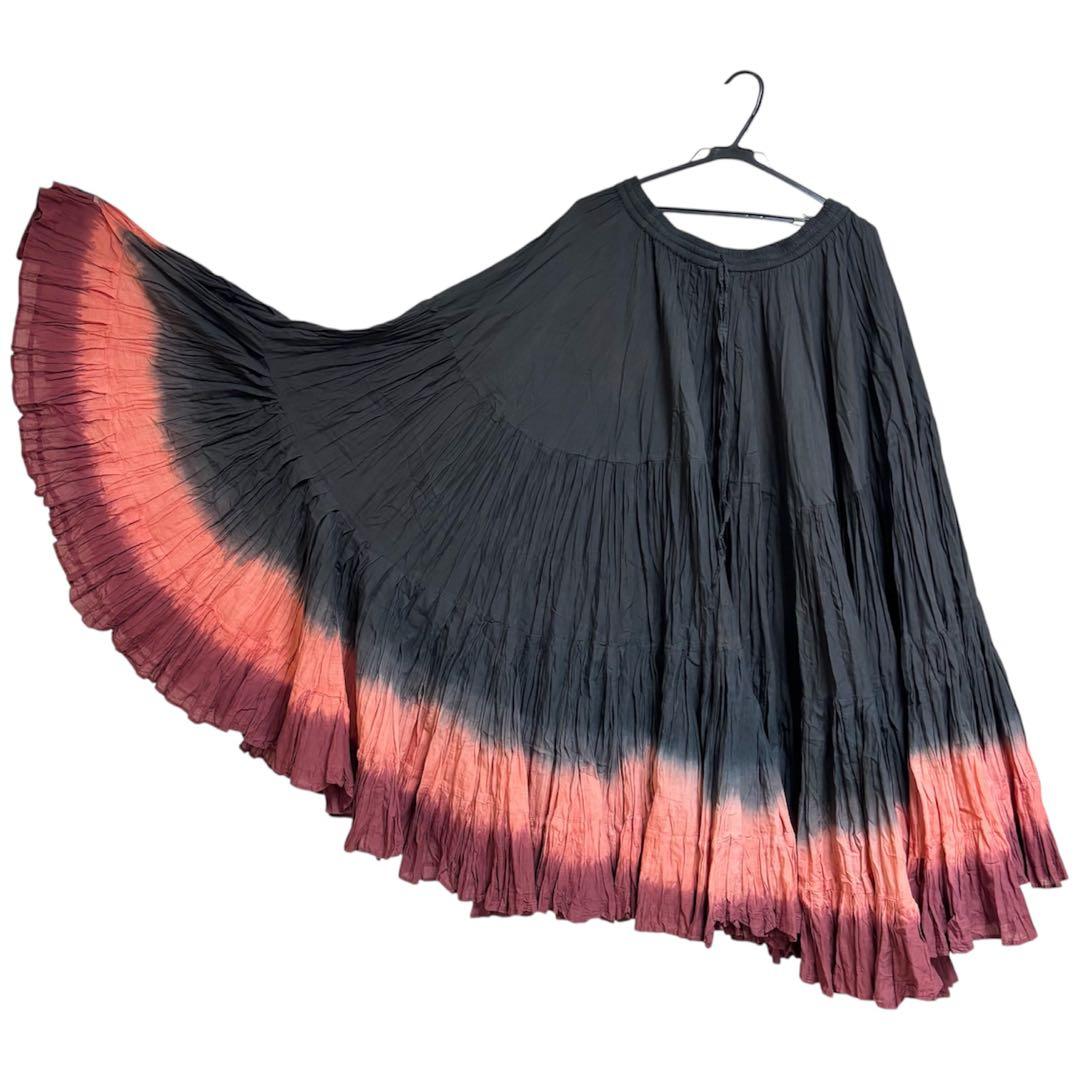 ★値下げ ベリーダンス ジプシー 25ヤードスカート 黒×赤 グラデーション