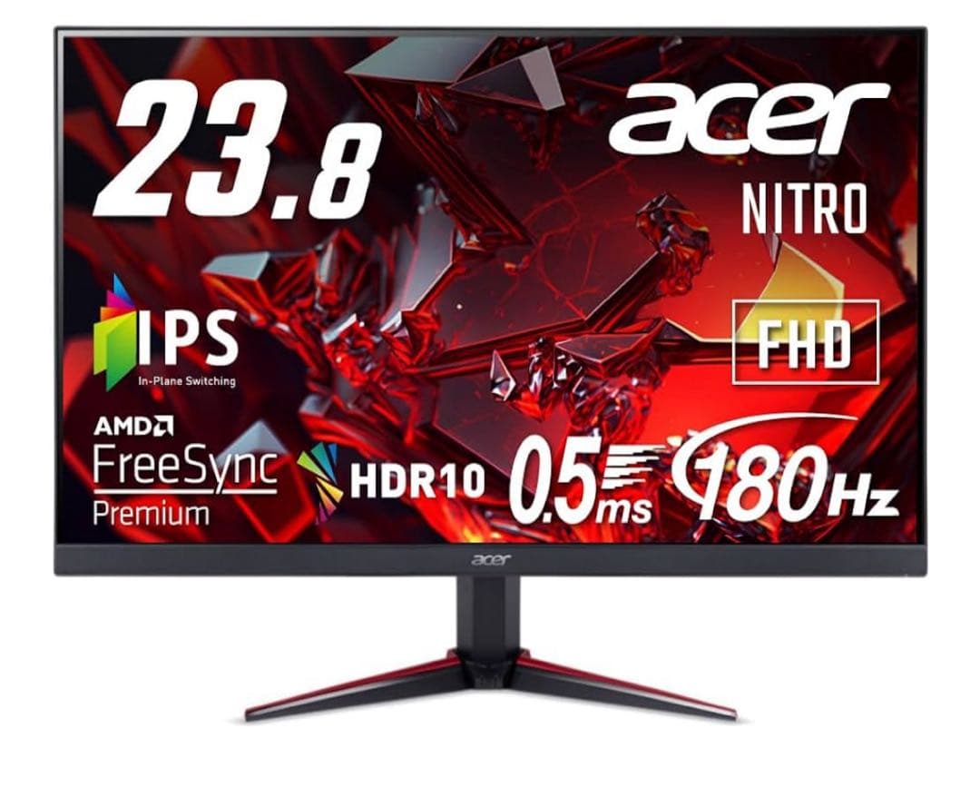 Acer Nitro 23.8インチ モニター　ほぼ未使用、保護フィルムなし