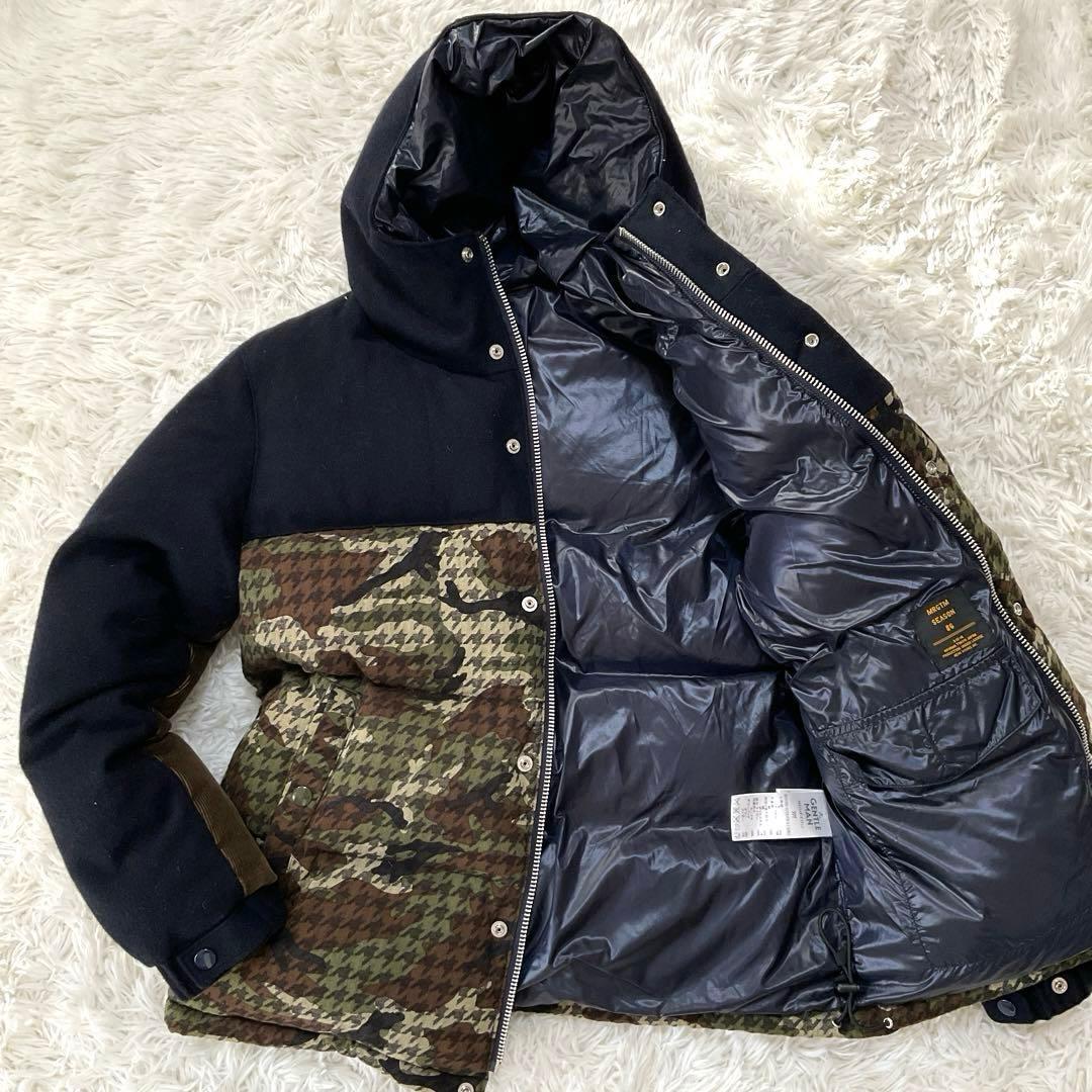 しゅ様ご予約品美品 ⭐︎MR GENTLEMAN カモフラダウンジャケット 紺 M