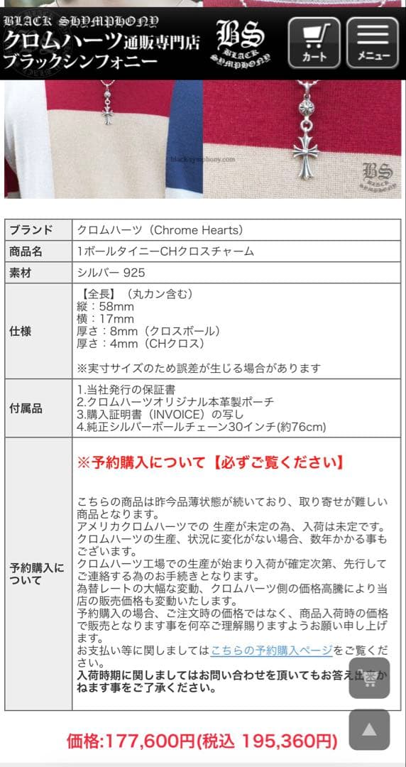 クロムハーツ 1ボールタイニーchクロスチャーム&ダガーチャーム#5 お得セット