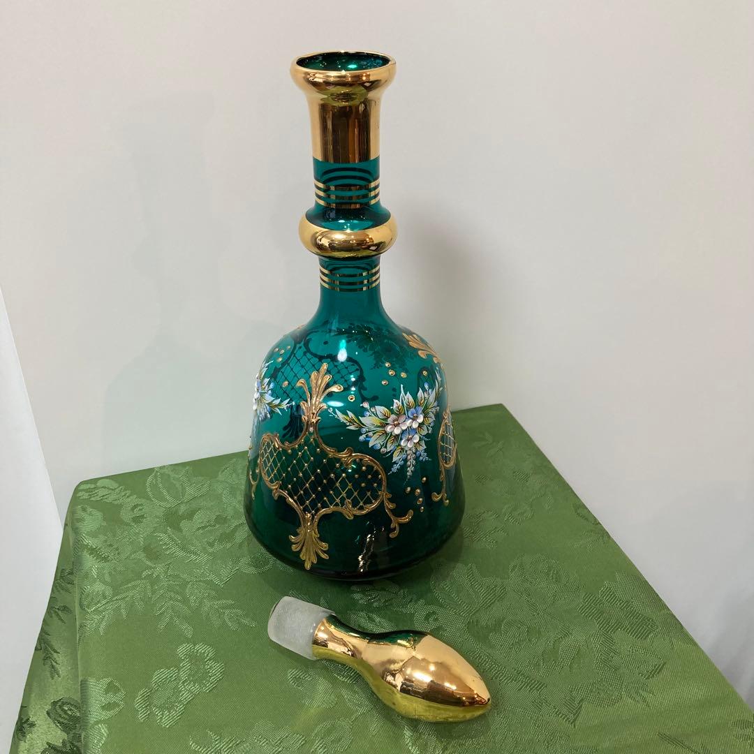 ベネチアンガラス デカンタとグラスセット