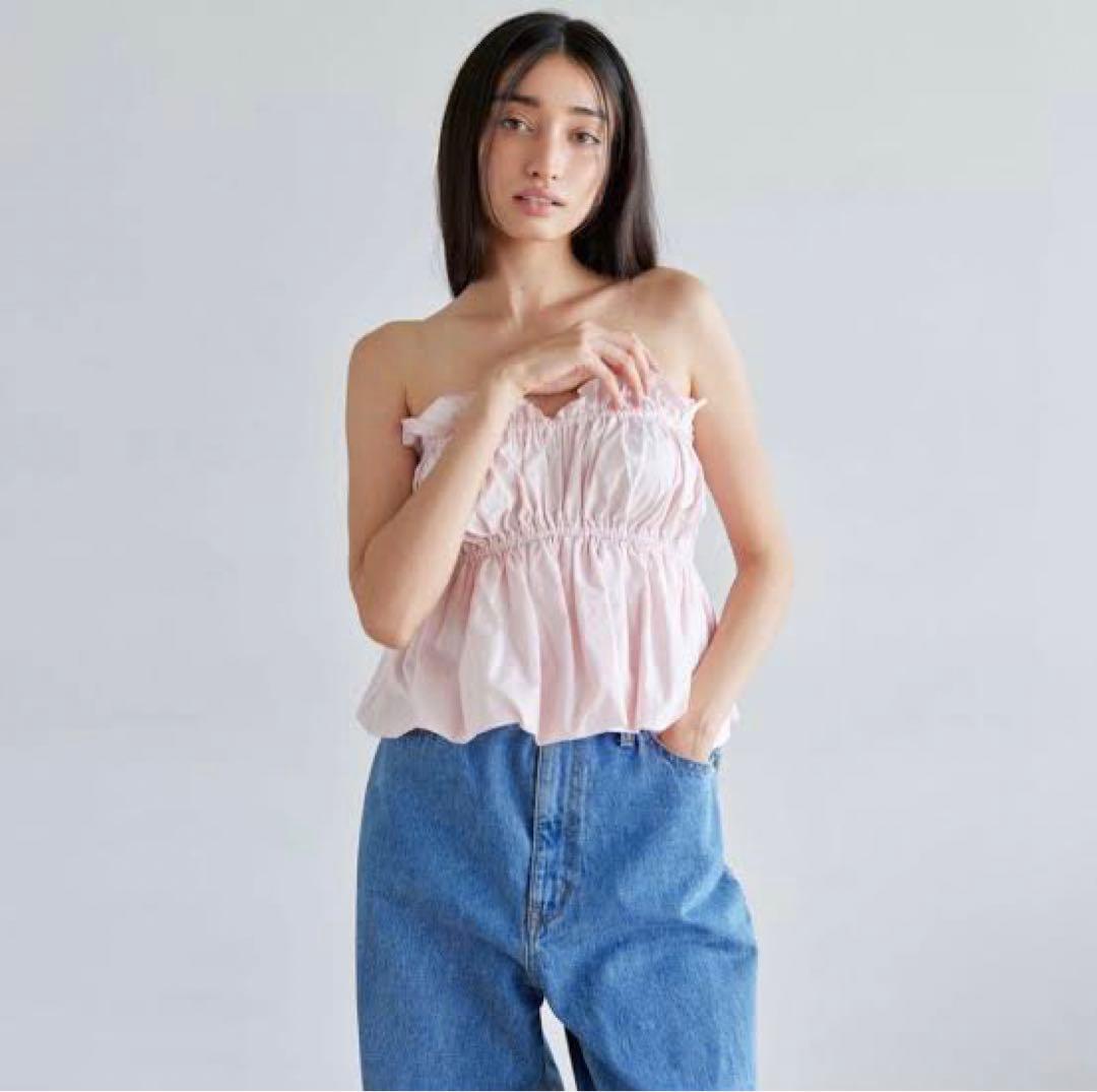 Searoomlynn CottonバルーンRibbonビスチェ シェルピンク