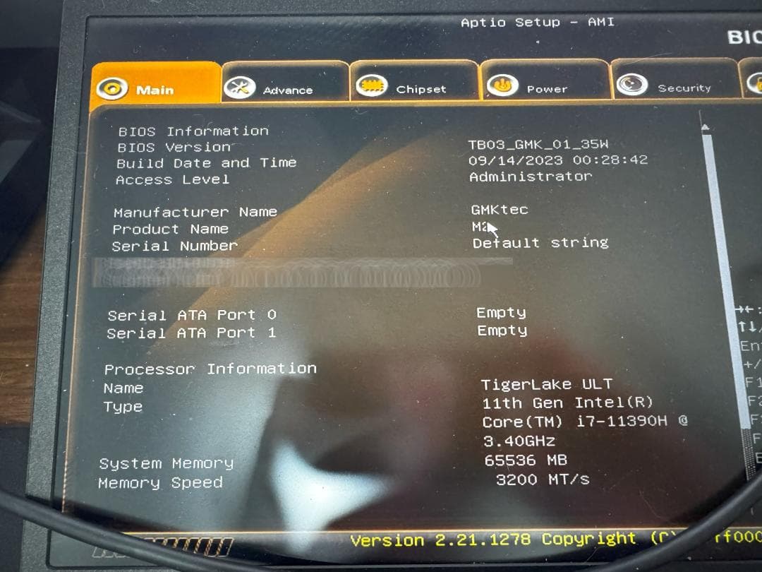 GMKtec NucBox M2,Corei7 11世代, 64GB/1TB増設