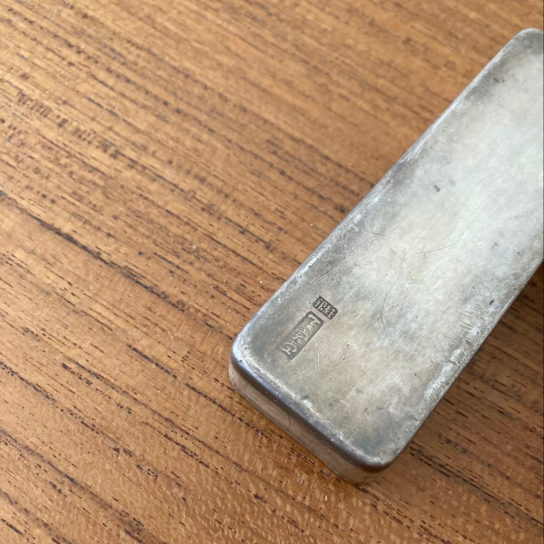 ◆ 純銀製 楊枝入れ 年代不詳 金属工芸 ◆