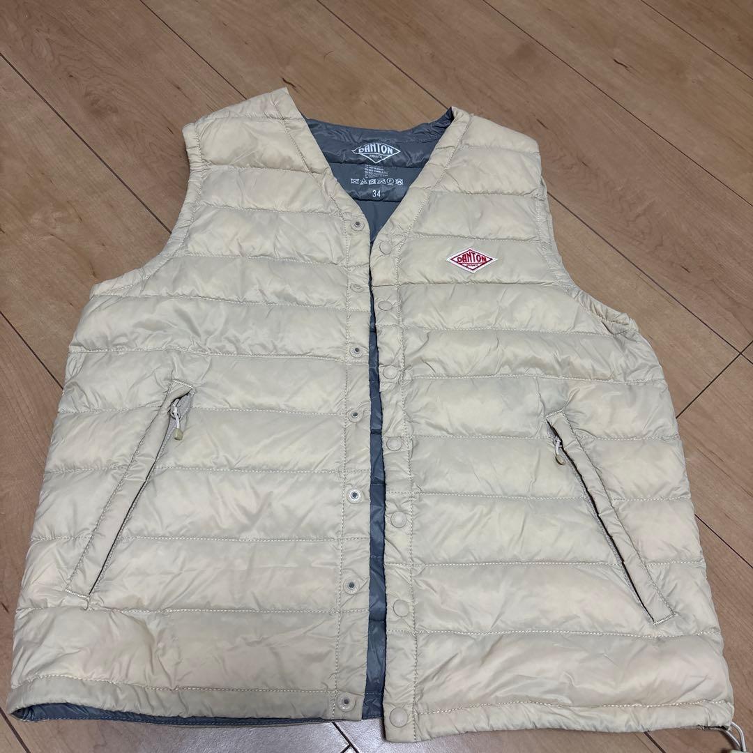 【美品】DANTON Vネック　インナーダウンベスト　レディース