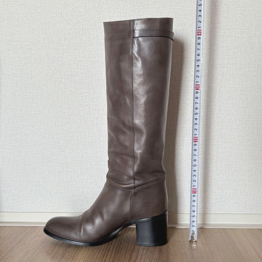 SARTORE★サルトル37.5 ダークブラウン 本革 ロングブーツ