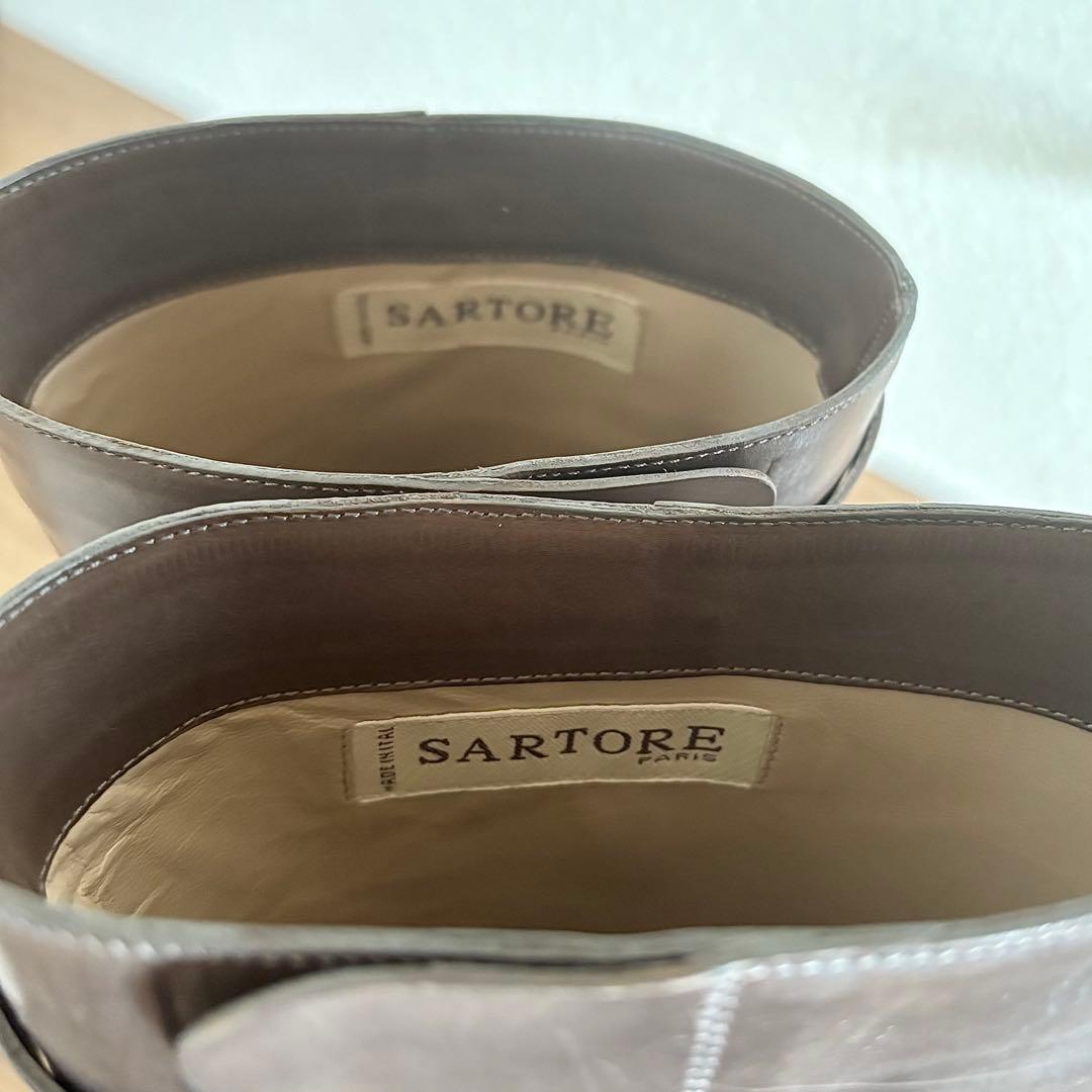 SARTORE★サルトル37.5 ダークブラウン 本革 ロングブーツ