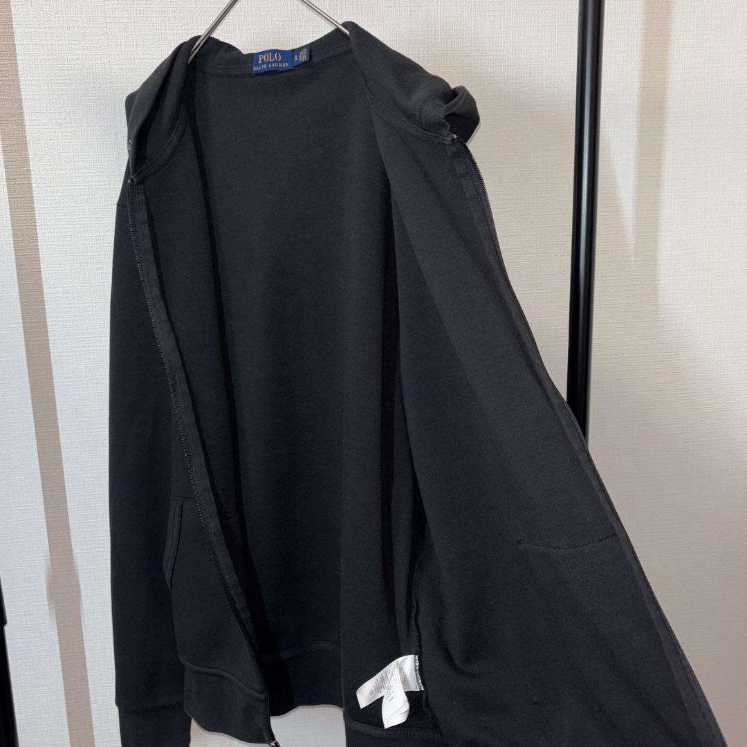 Ralph Lauren フルジップパーカー 黒 現行タグ 刺繍 ラルフローレン