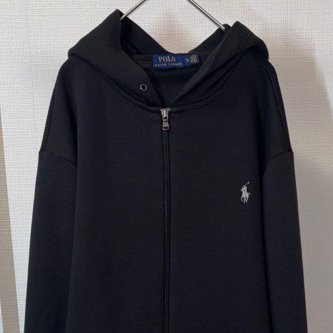 Ralph Lauren フルジップパーカー 黒 現行タグ 刺繍 ラルフローレン