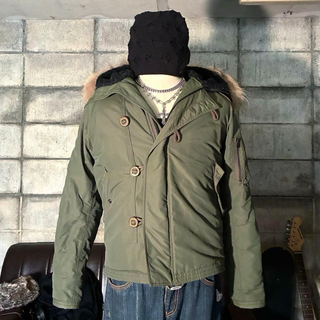 モッズコート　フライトジャケット　リアルファー　 N2B ミリタリー　ナイロン